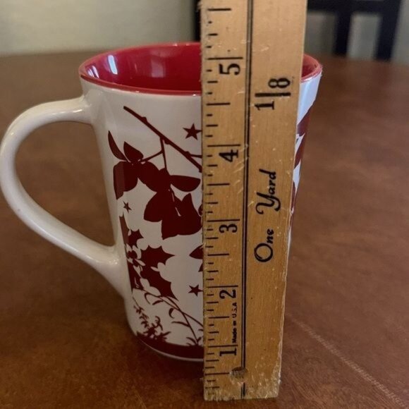 Room Creative Holiday Silhouettes Ceramic Mug With Red Interior & White Exterior - Picture 5 of 7